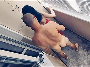 oh man, this homemade vid with my beautiful skinny wife and muscular husband, like we're ridin' cowgirl style, but wait, i meant she's so cute and we're just, uh, couple fun in lingerie