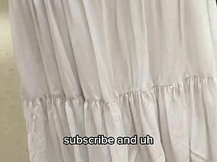 We spotted the perfect upskirt spot at the mall, with her tight wet pussy lips showing under that skirt.