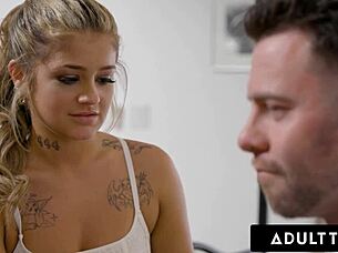 Adult Time - Petite Babe Ryan Reid Enjoys Sensual Sex with Big Dick Boyfriend, Feeling Every Passionate Thrust and Orgasm