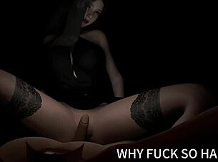 curvy asian whore cheats with massive black cock in slutty 3d hentai outfit