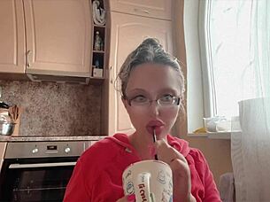 huge kinky adventure unfolds with glasses and long nails in fetish scene