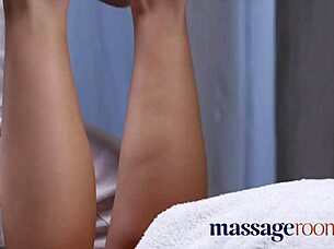 Petite tight young Russian teen worships the big cock filling her during sensual massage