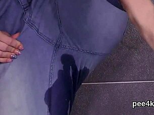 oh wow this beautiful centerfold gets her soft pussy filled with warm piss and bursts everywhere 😍💦