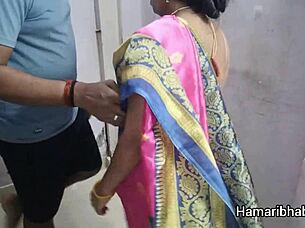 indian couple gets wild with mature milf riding that big cock hard