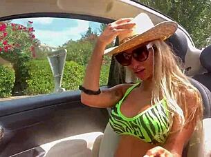 monika fox strips naked and drives around the city in a car