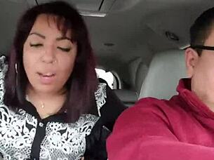 Stranger Pounds Cuban Wife in Backseat While Husband Drives - Wild Public Quickie?