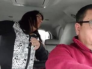 Stranger Pounds Cuban Wife in Backseat While Husband Drives - Wild Public Quickie?