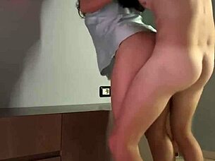 I watch my wife scream for bosss cum while she records it