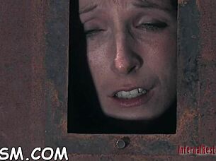 marvelous redhead hottie strips naked for bdsm slave play on cam