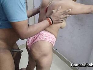 indian couple gets wild with mature milf riding that big cock hard