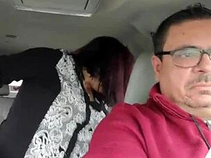 Stranger Pounds Cuban Wife in Backseat While Husband Drives - Wild Public Quickie?