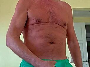 Oh man, those soft cotton shorts feel amazing on pervy papifacheros fat daddie boner letting it fly batespread!