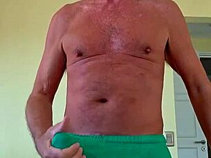 Oh man, those soft cotton shorts feel amazing on pervy papifacheros fat daddie boner letting it fly batespread!