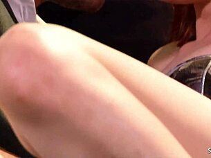 I feel so naughty as this redhead cougar cheats with hairy pussy and small tits in rough fuck ending in pull out cumshot