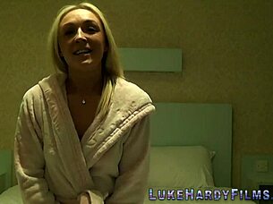 costumed british blonde SUCKS on a monster cock in hardcore high-definition action