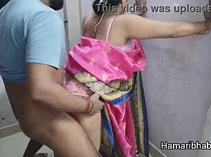 indian couple gets wild with mature milf riding that big cock hard