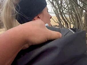 Hey, nothing beats this outdoor public lake fuck in winter snow – she's bent over, moaning in tight wet pussy passion until cum covers her! ❄️💦😍