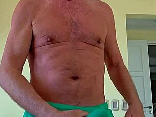 Oh man, those soft cotton shorts feel amazing on pervy papifacheros fat daddie boner letting it fly batespread!