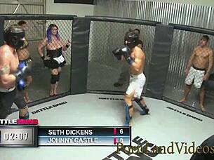 blonde teen slut alexia rae battles big cock monster in group blowjob action