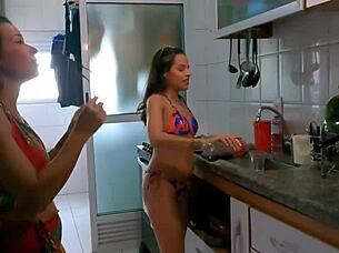 Sluts complain about bad husbands in bed leading to steamy lesbian sex.