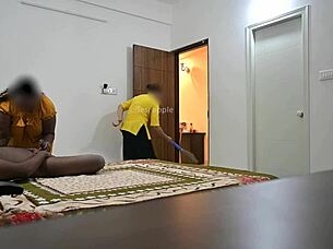 MAID SUCKS DEEPTHROAT WHILE CLEANING ROOM THEN GETS HARDCORE FUCKED IN PUSSY WITH INTENSE SUCKING ACTION LEADING TO WILD SESSION