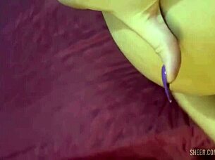 Curvy amateur with big tits and ass learns to suck big cock in condom pov