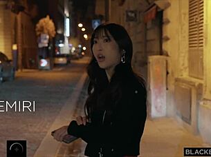 Blackedraw sultry podcaster Emiri Momota gets a ride and BBC from a stranger 😏