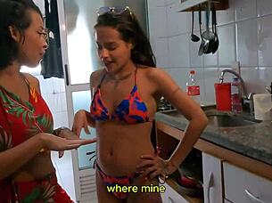 Sluts complain about bad husbands in bed leading to steamy lesbian sex.