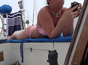 Oh Wow, Picked Up Two Hot Bikini Babes On The Boat For Outdoor Mff Threesome Fucking!