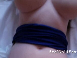 Sex doll's intriguing first-time anal adventure with massive cock in POV