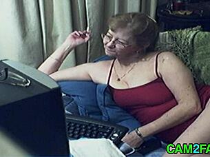 Feeling Incredibly Aroused As This Granny With Glasses Reaches Intense Orgasm On Webcam Show
