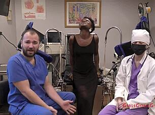 Rina Arems Yearly Checkup With Shaved Petite Ass And Pussy Spreading!