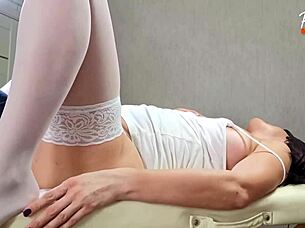 We shared my wife with our bisexual friend in this hot MMF threesome, watch her cum!