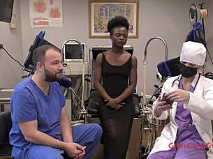 Rina Arems Yearly Checkup With Shaved Petite Ass And Pussy Spreading!