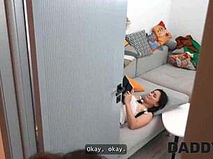 Daddy4k, that slutty Amelia Ost is cheating on her boyfriend right there on the couch!