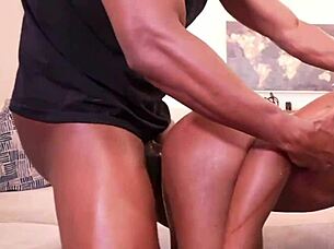 Ebony Babe Adriana Screams as Rob's Huge Black Cock Pounds Her Tight Ass Hardcore