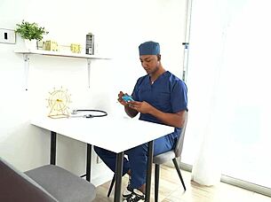 horny blonde goes to the doctor looking for something big and black- boris jackson y karensleent