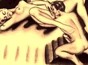 What makes this vintage erotic art so captivating?