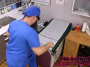 Tampa University Entrance Physical Featuring Misty Addams with Gloves and Vibrator