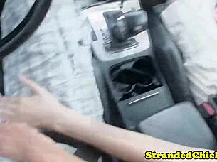 Stranded Amateur Considers His Offer While Hitchhiking Outdoors In Public POV View