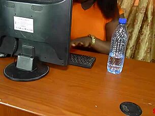 She bent over for a deep doggystyle pounding from the ebony interviewer, leading to a creampie finish on the bed.