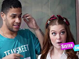 Swapping Teen 18+ In Uniform For Friends Cheerleader In Group 4some Fun