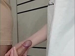 stepmoms friend jerked off my dick at house party with small cock fetish 😏🍆💦