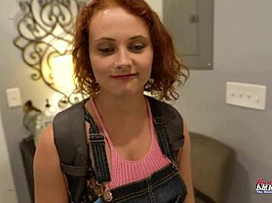 Ginger hottie Luna Parish gives a bj and gets her wet pussy deeply fucked