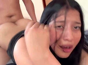 Amateur Latina with big ass gets fucked richly doggystyle by her boyfriend's best friend in homemade scene on bed.