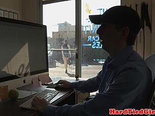 Curvy Sub Gets Tied Up Whipped and Choked in Rough BDSM for Cheap Car Deal!