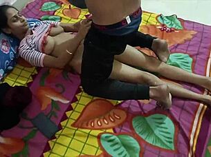 Lonely indian housewife fingers her pussy passionately on sofa.