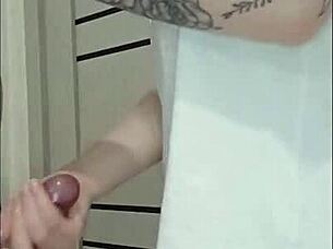 stepmoms friend jerked off my dick at house party with small cock fetish 😏🍆💦