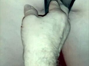 Hidden cam captures mature woman bent over on sawhorse for intense closeup dildo action in private.