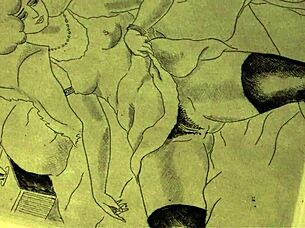 What makes this vintage erotic art so captivating?